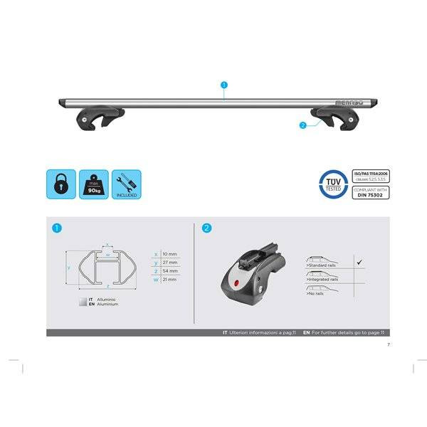 Bare transversale Menabo Dozer XXL pentru Nissan Stagea 1997-2001 - imagine 8