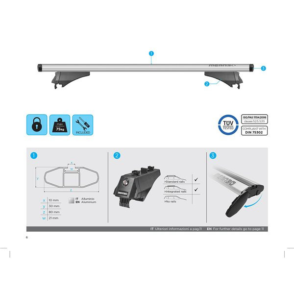 Bare transversale Menabo Leopard Silver pentru Volvo XC40 2018+ - imagine 15