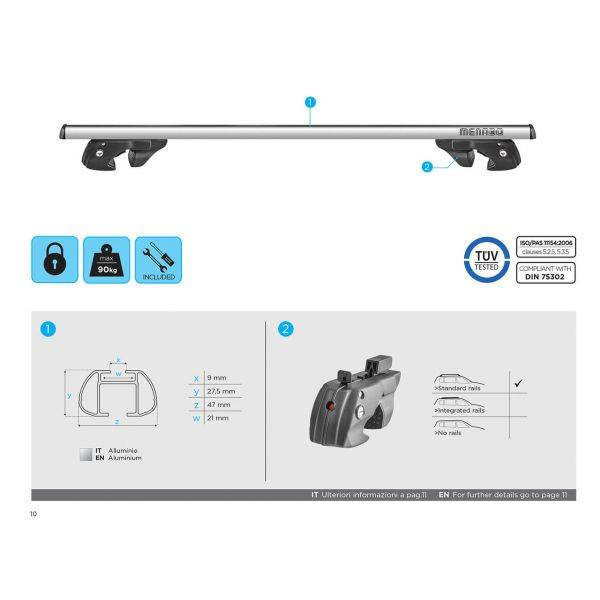 Bare transversale Menabo Sherman Silver pentru Chevrolet Tahoe 1992-2000 - imagine 11