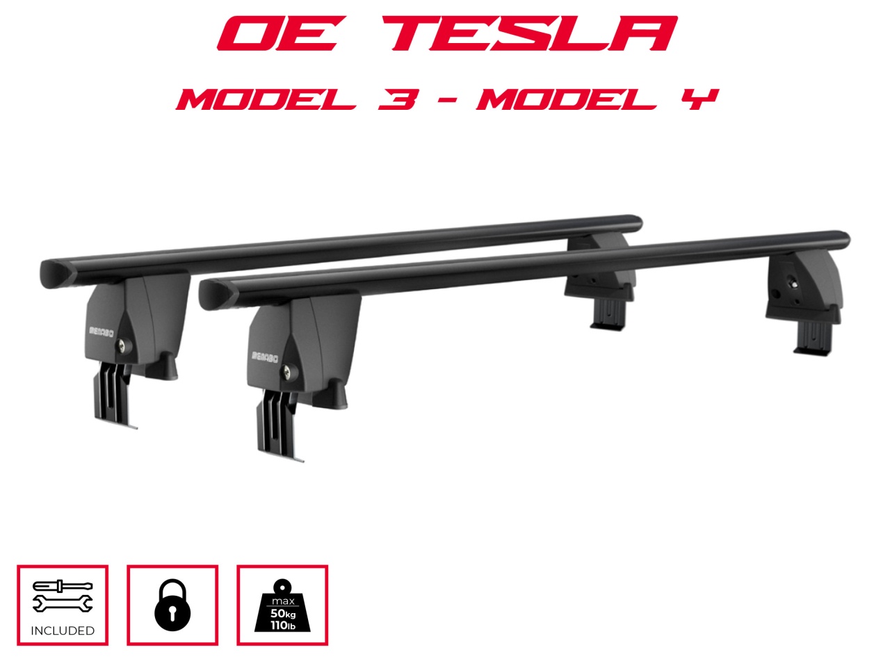 Bare transversale aluminiu Menabo Dedicate OE pentru Tesla Model Y - imagine 7