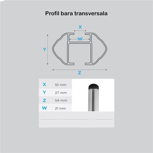 Bare transversale aluminiu Menabo Profile M pentru Citroen C4 Cactus, model 2014-2018 - imagine 4