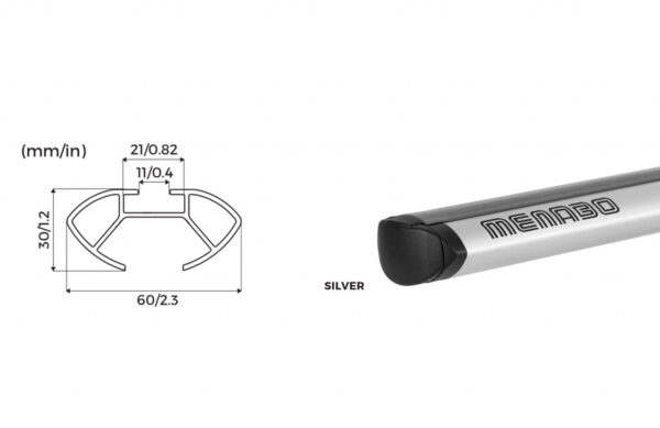 Bare transversale Menabo Delta Silver pentru Honda Civic VI Hatchback, 5 usi, model 1996-2001 - imagine 5