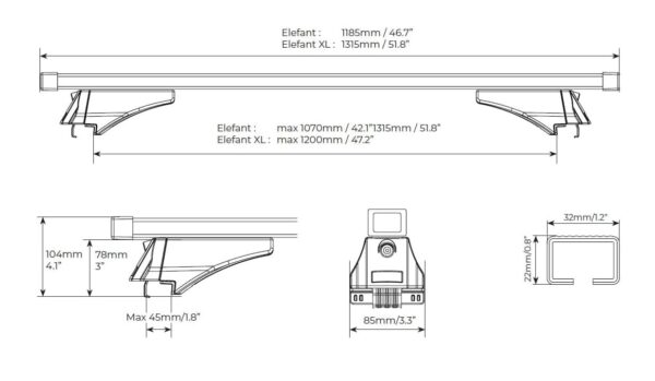 Bare transversale Menabo Elefant pentru BMW Serie 3 (F31) Touring 2012-2015 - imagine 3