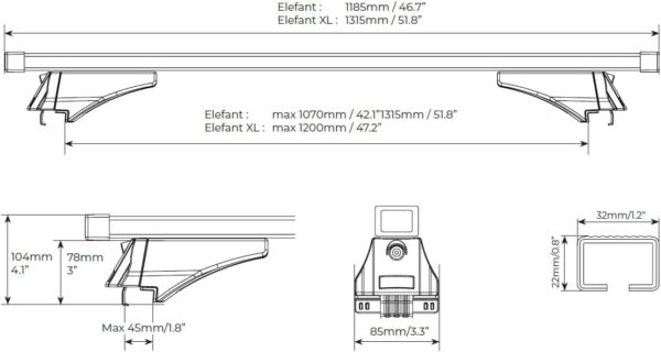 Bare transversale Menabo Elefant pentru BMW Serie 3 (F31) Touring 2012-2015 - imagine 5