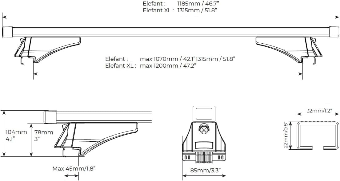 Bare transversale Menabo Elefant pentru Volkswagen Tiguan II (AD1) R-line 2016+ - imagine 5