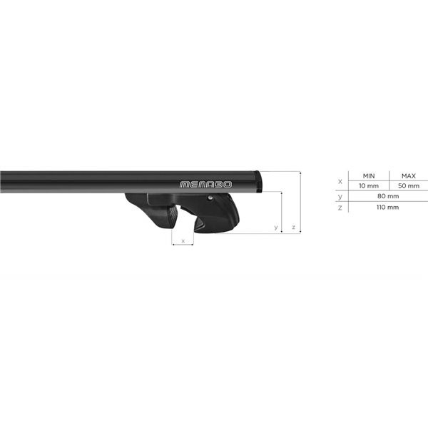 Bare transversale Menabo Jackson Black pentru Chevrolet HHR 2006-2011 - imagine 9