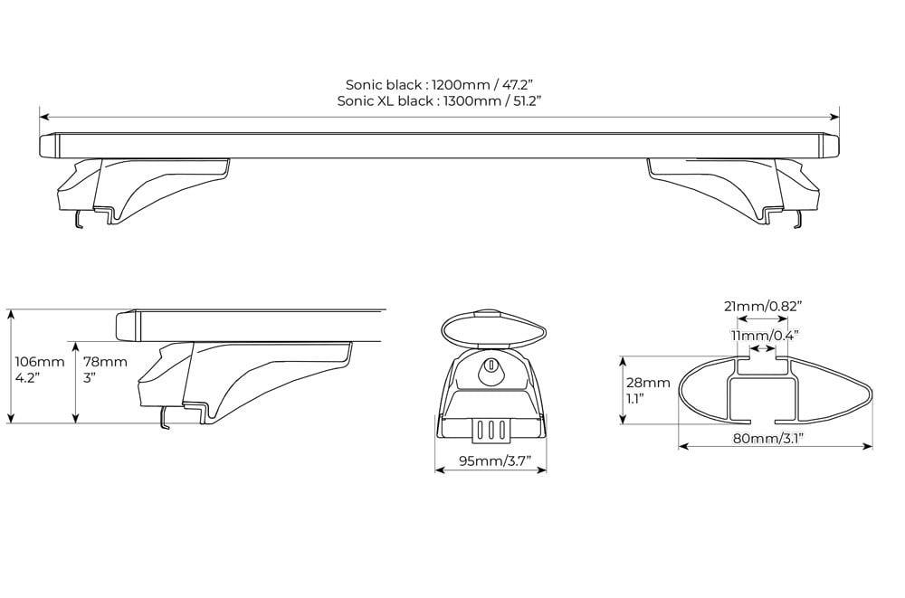 Bare transversale Menabo Sonic Black pentru Fiat Tipo Station Wagon 2016+ - imagine 7