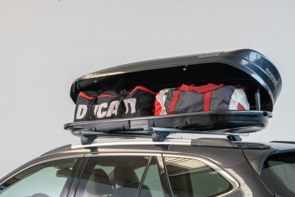 Cutie portbagaj Menabo Mania 580 DUO ABS Black,225x89x36cm - imagine 9