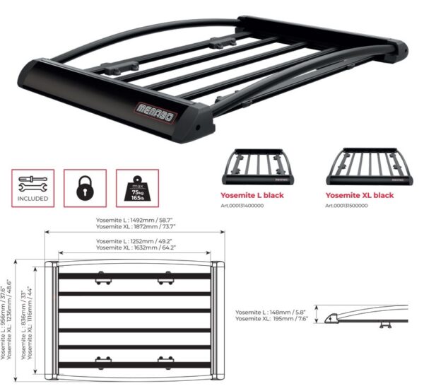 Portbagaj grilaj tip cos Menabo Yosemite L, Black - imagine 10
