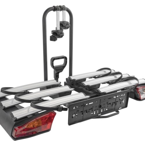 Suport biciclete Menabo Antares Plus pentru 3 biciclete cu prindere pe carligul de remorcare, pliabil