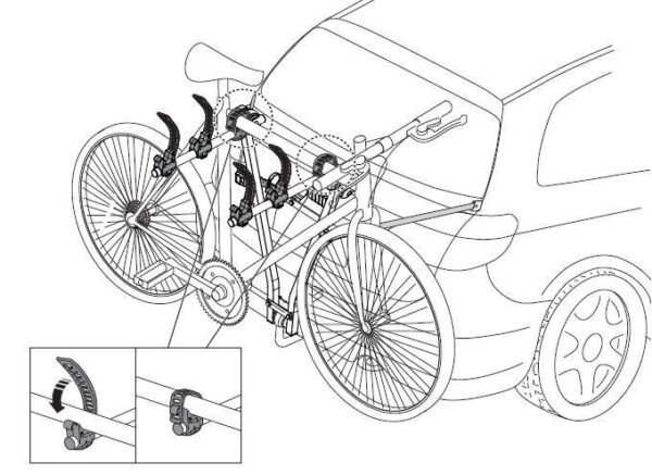 Suport biciclete Menabo Marius pentru 3 biciclete cu prindere pe carligul de remorcare - imagine 5
