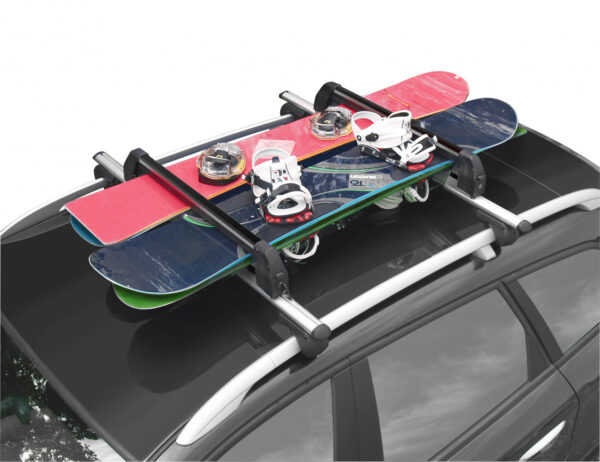 Suport schi snowboard Menabo Silver Ice BLACK pe bare transversale, 6 perechi ski / 4 snowboard - imagine 6
